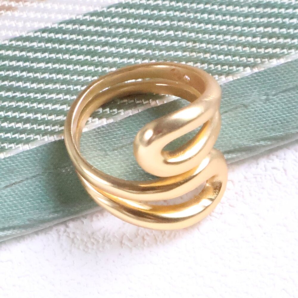 New Julie Vos Wave Adjustable Wrap Ring Gold #7